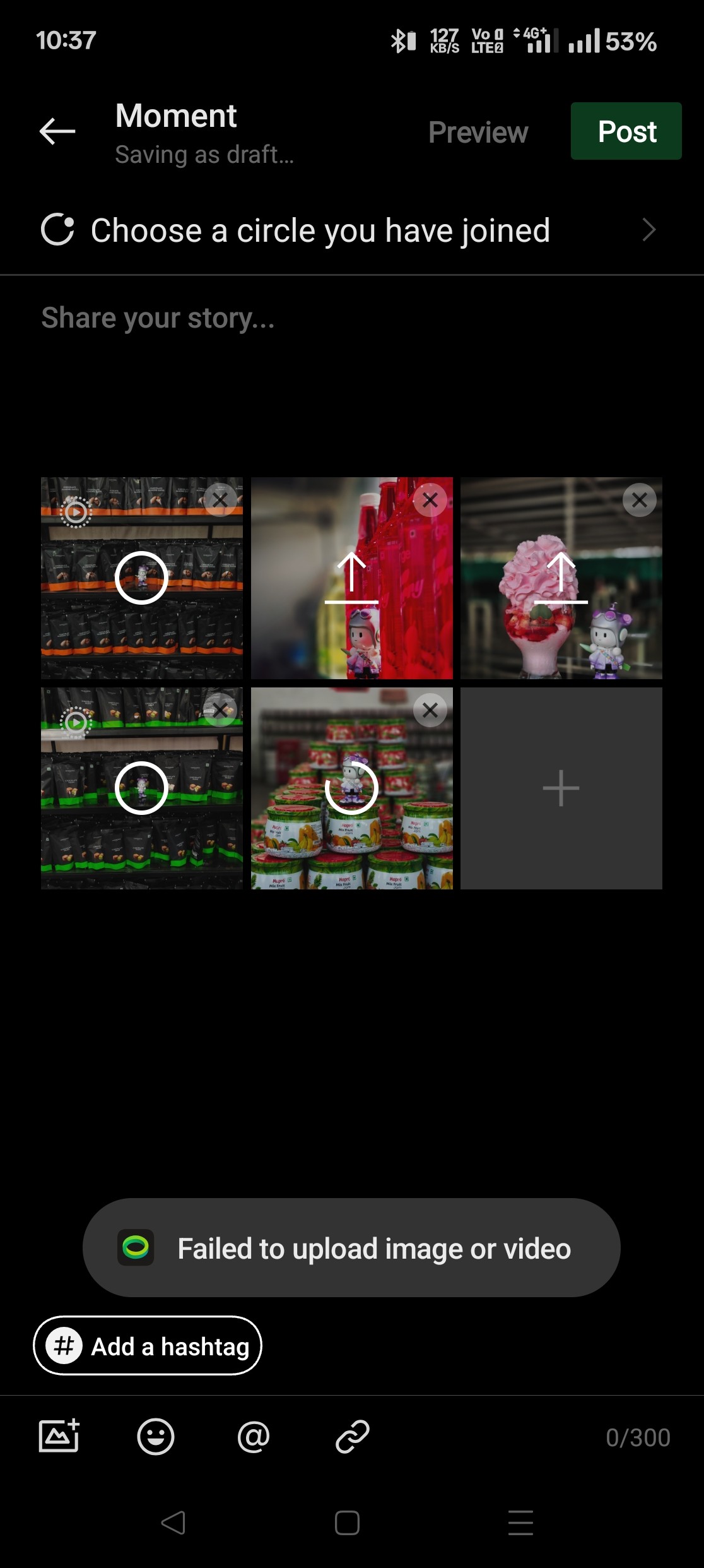 Encountered error while uploading the live photos in the OPP