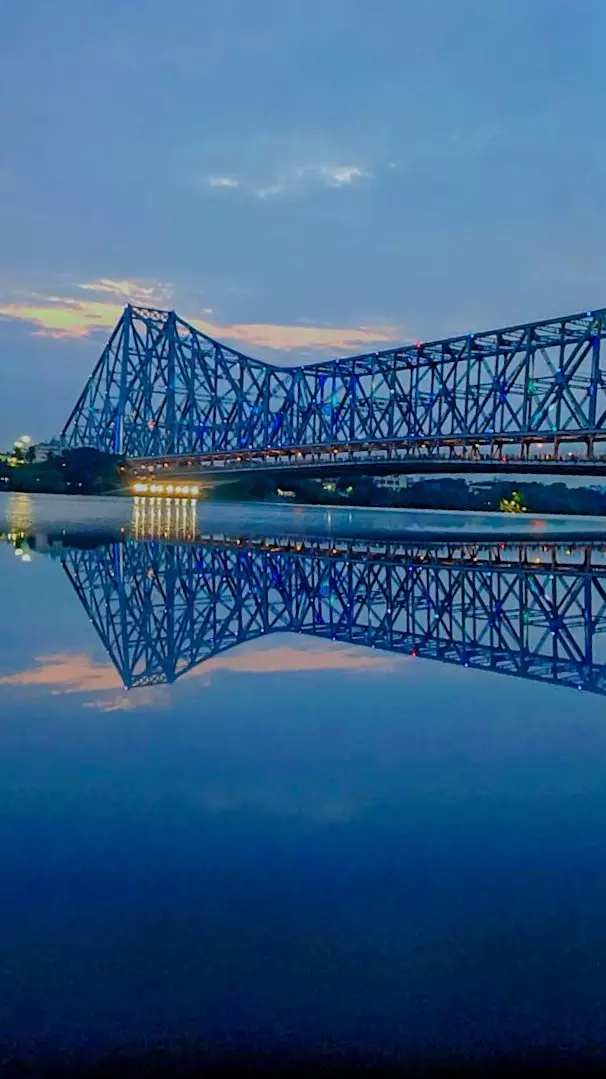 "Howrah Bridge A Timeless Reflection"The iconic Howrah Brid