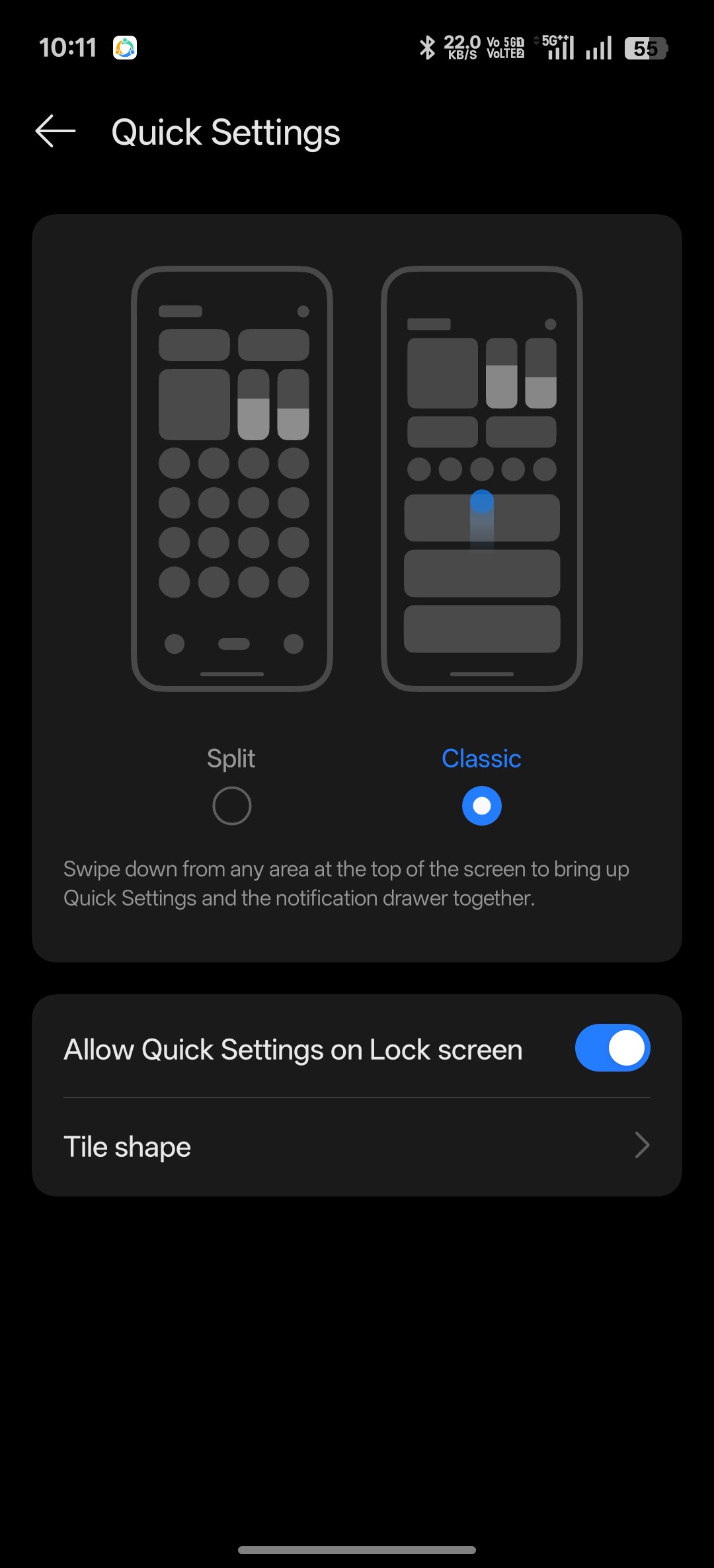 I cannot access the quick setting toggle on or off in lock screen...it ...