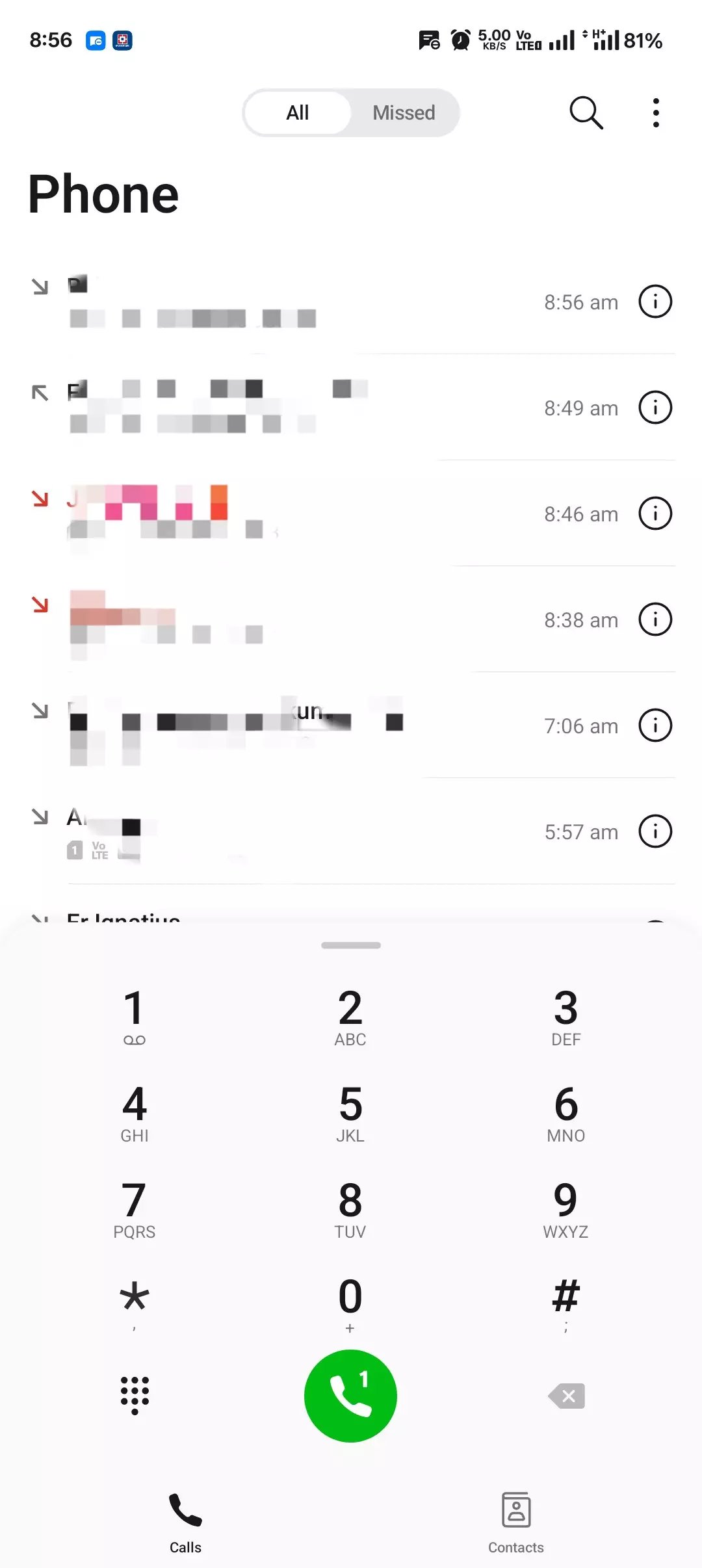 O dialer major update.1. Search icon in dialer screen 2.Miss