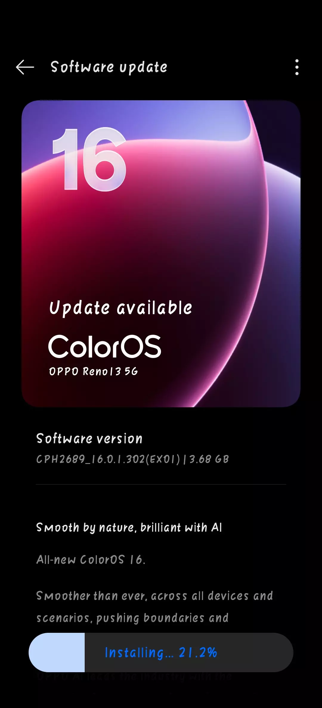 I got color os 16 but in a different way