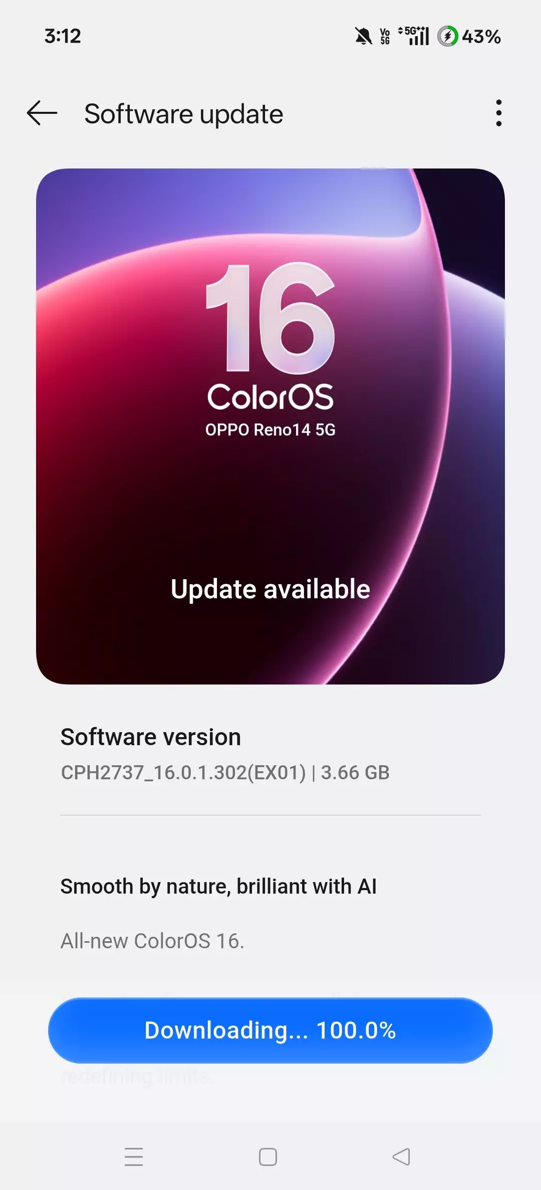 Finally get it colour os 16...