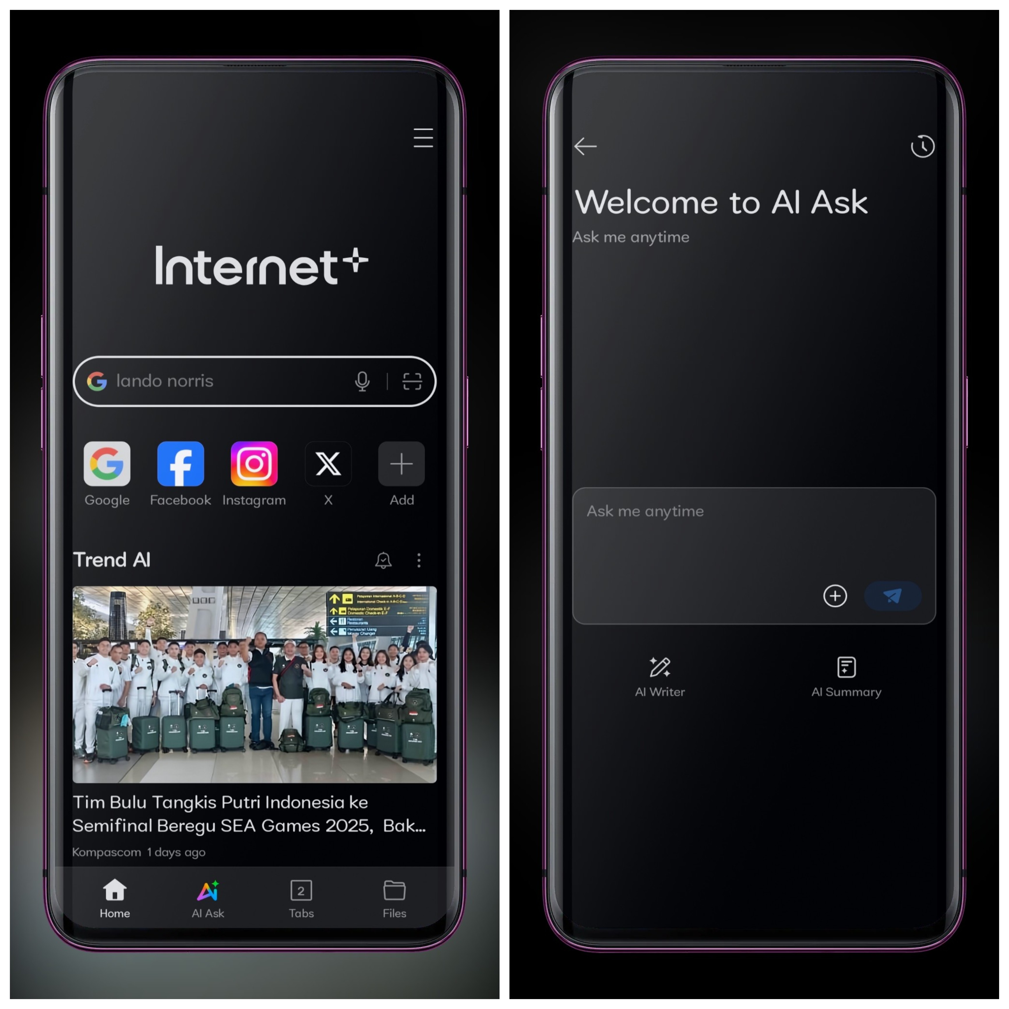 Fitur Baru pada Internet (Browser) App