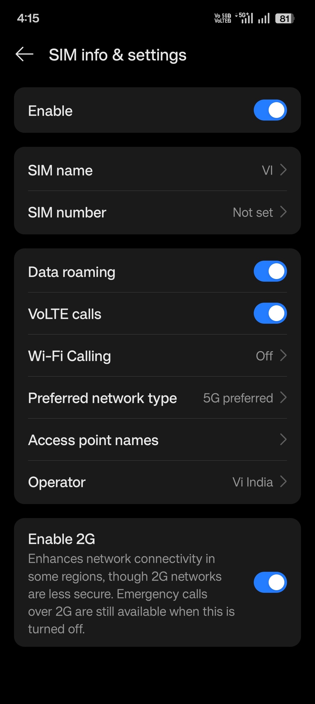 Color os 16 new settings