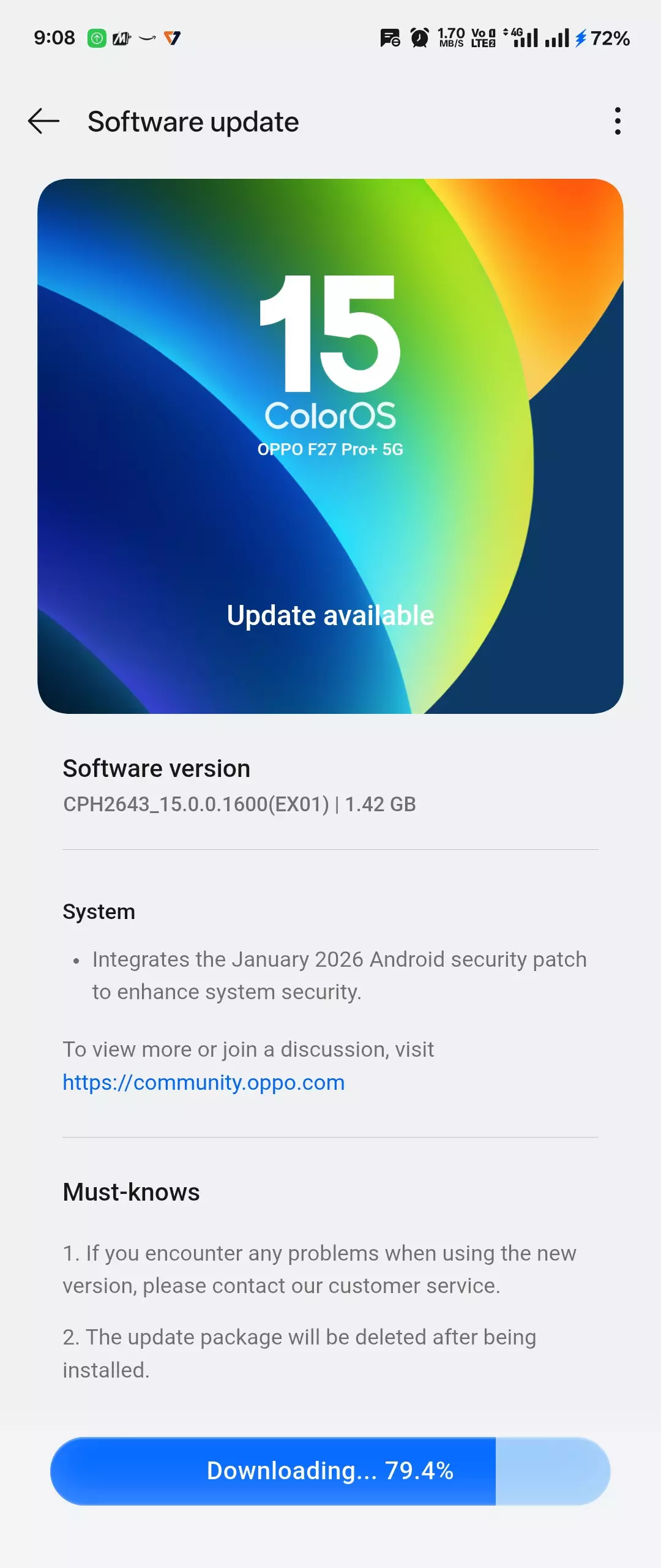 January security patch update received......