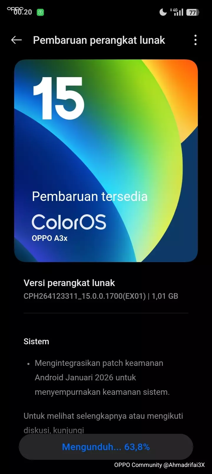 Android Os Process Is Oppo A3x 4G LTE Getting OS/Android 16 Update?Hopefully so