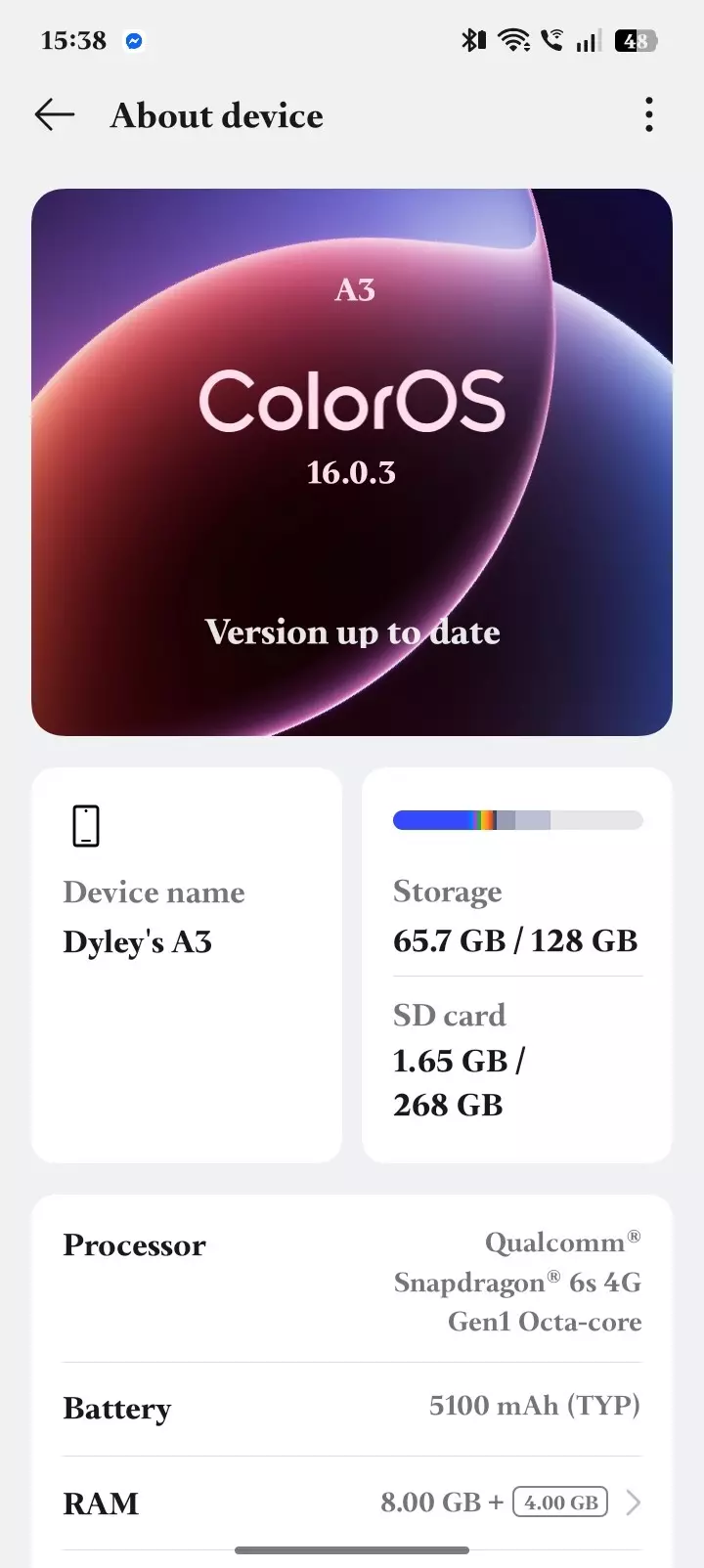 i just got color os 16 beta a few days ago on my a3 and dang