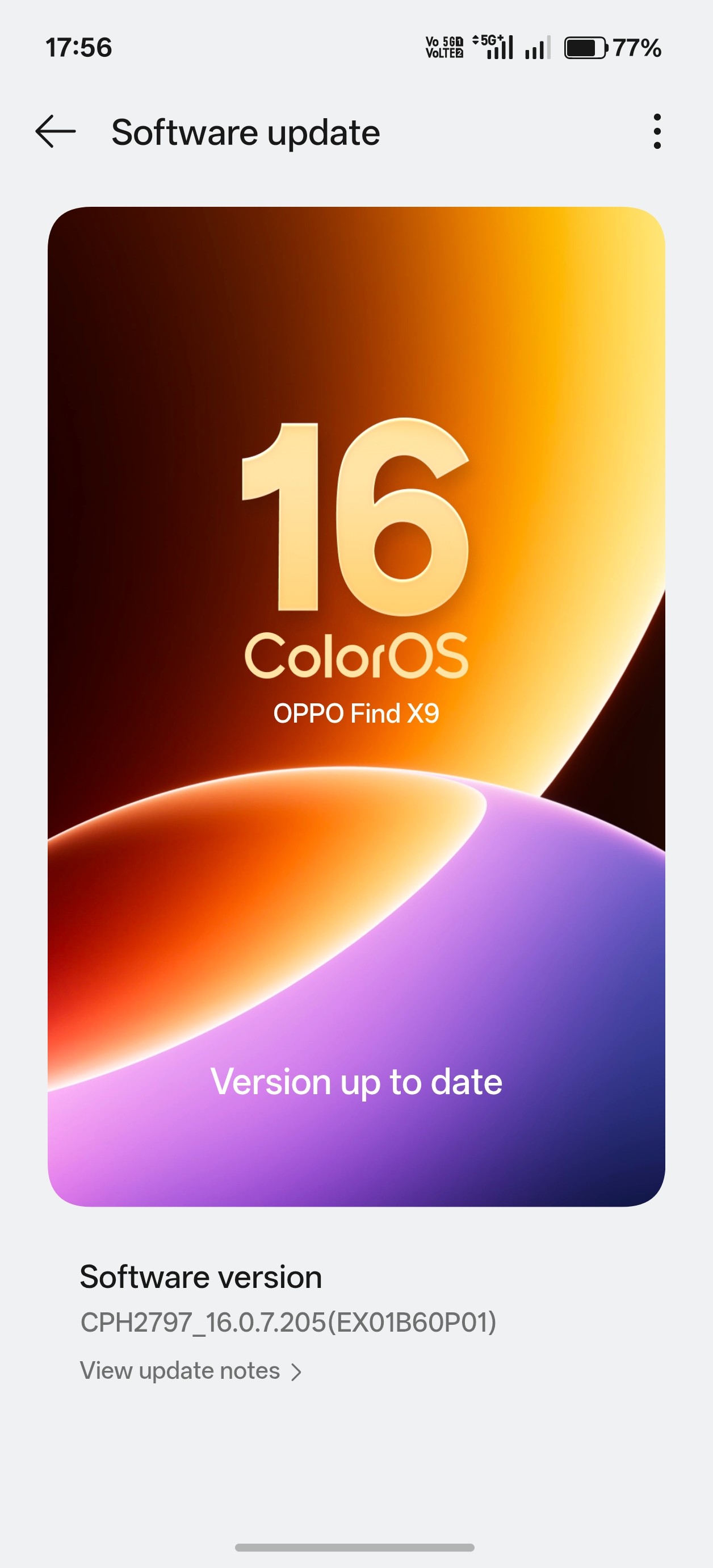 Much Awaited Color Os 17.07 Oppo Find X9 Base varient