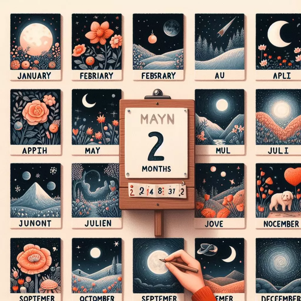 Number of days of each month