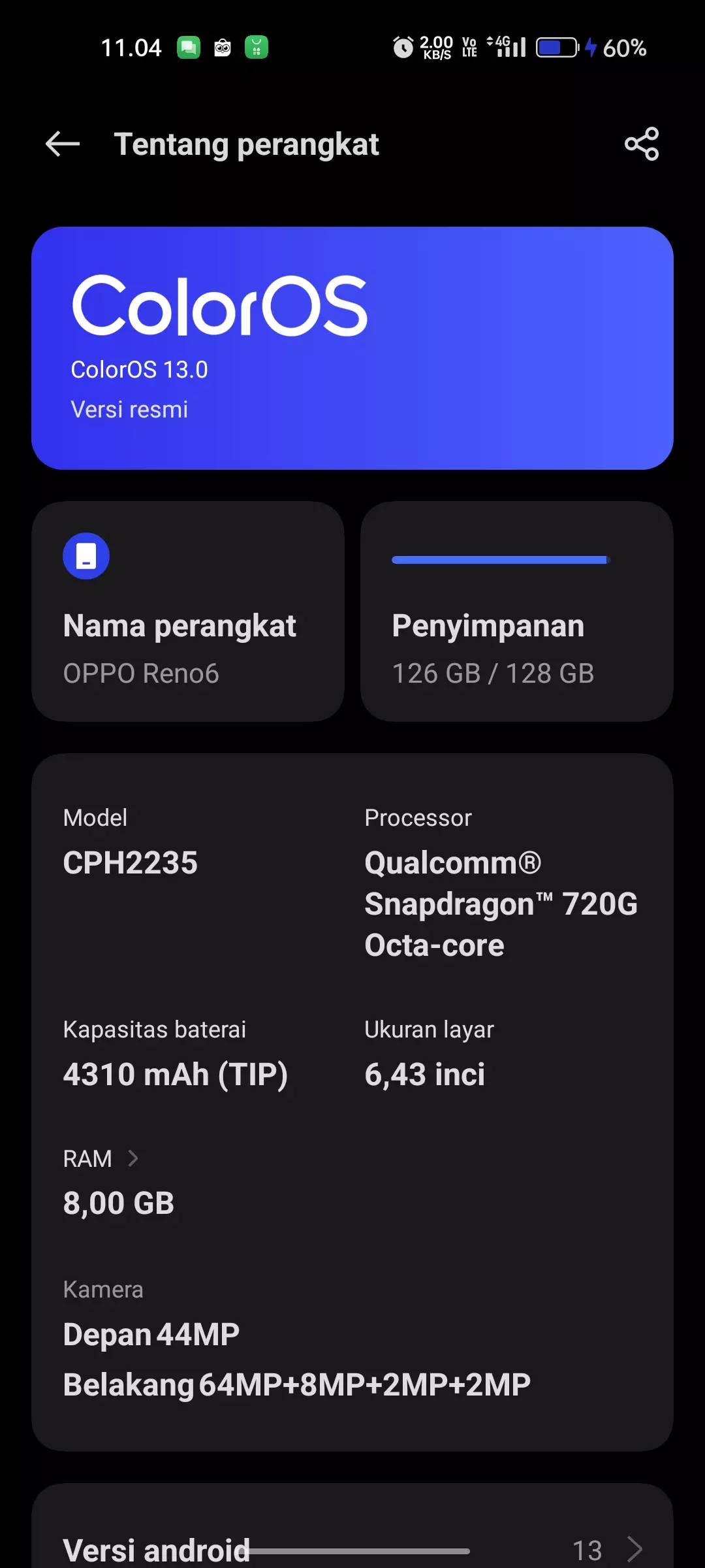 Force Close On Color OS 13 In OPPO RENO 6