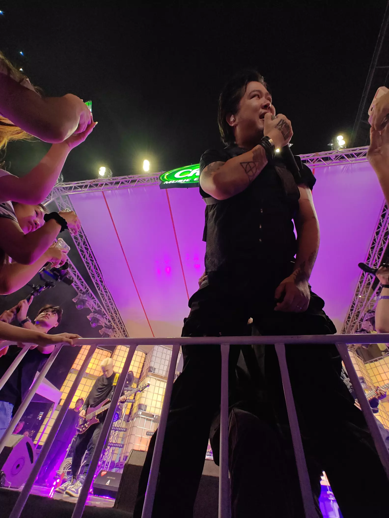 Front row concert in the audience pit. The group bedroomaudi