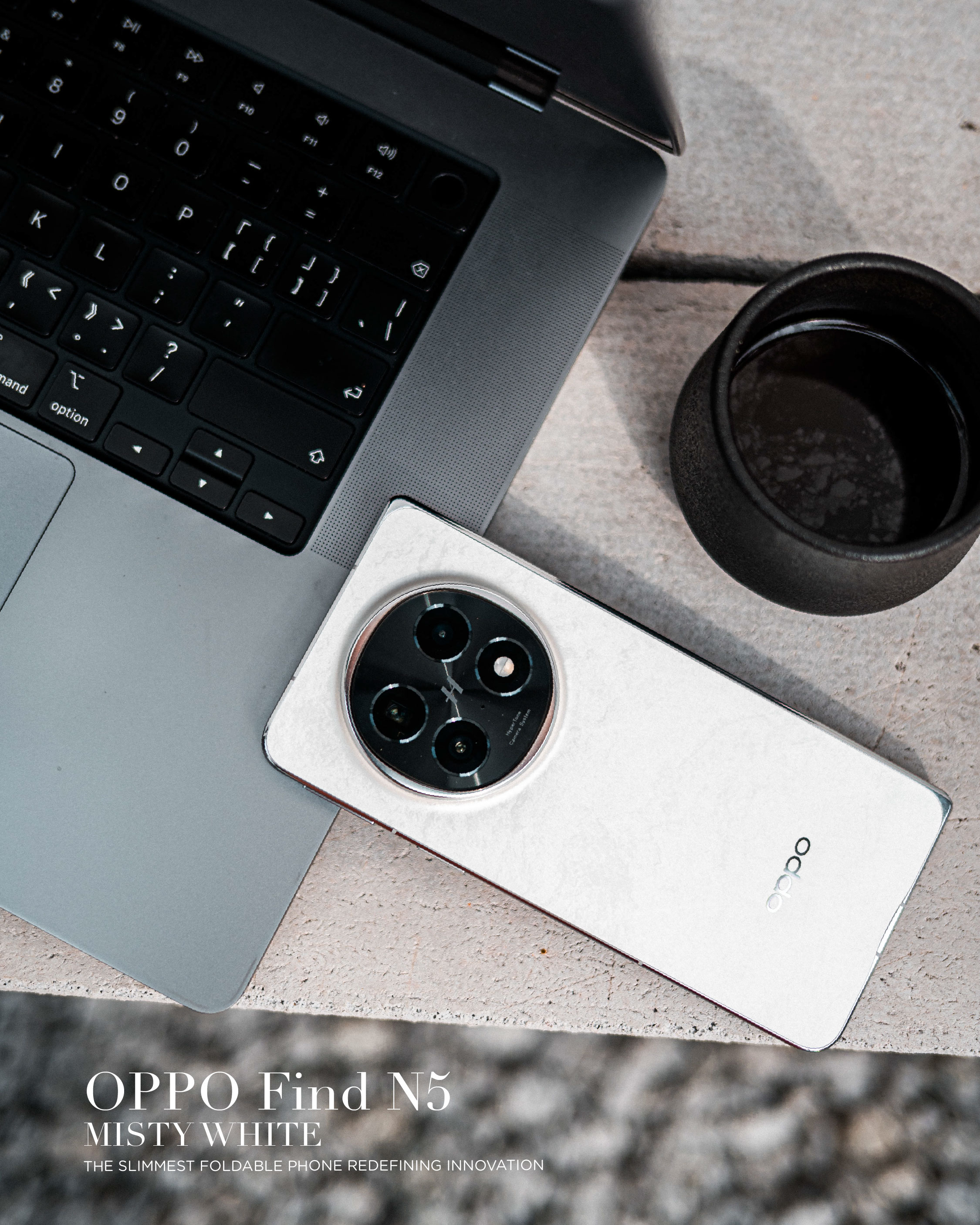 Oppo Find N5 in Misty White: Sleek, Slim, and Seriously Smooth