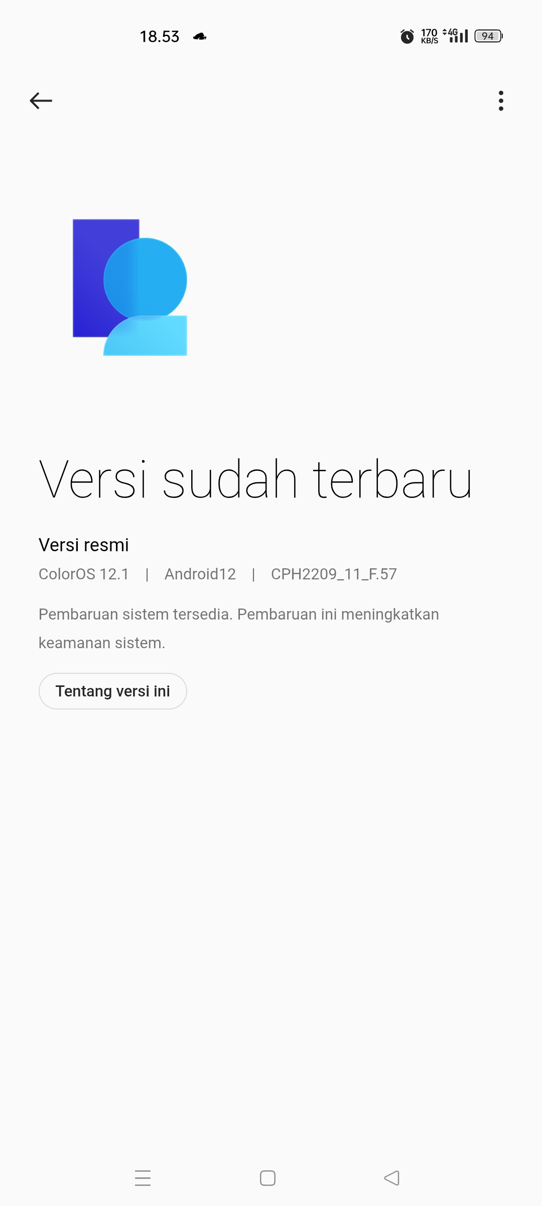 Hp Oppo reno4F saya. Setelah update ke versi baru , sering r