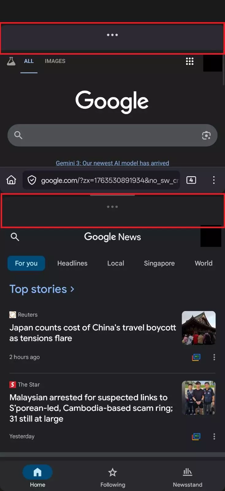 [Question] Weird box with [...] on split screen, is it possi