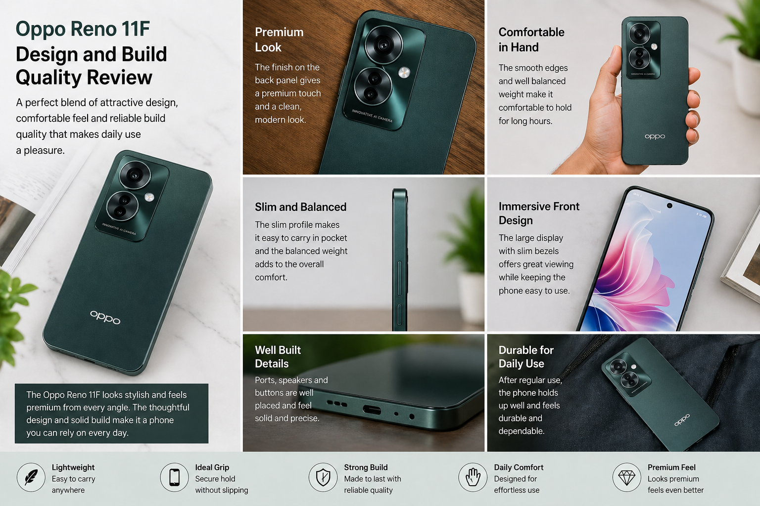 Oppo Reno 11F Premium Look and Solid Build Experience | Feels in Hand