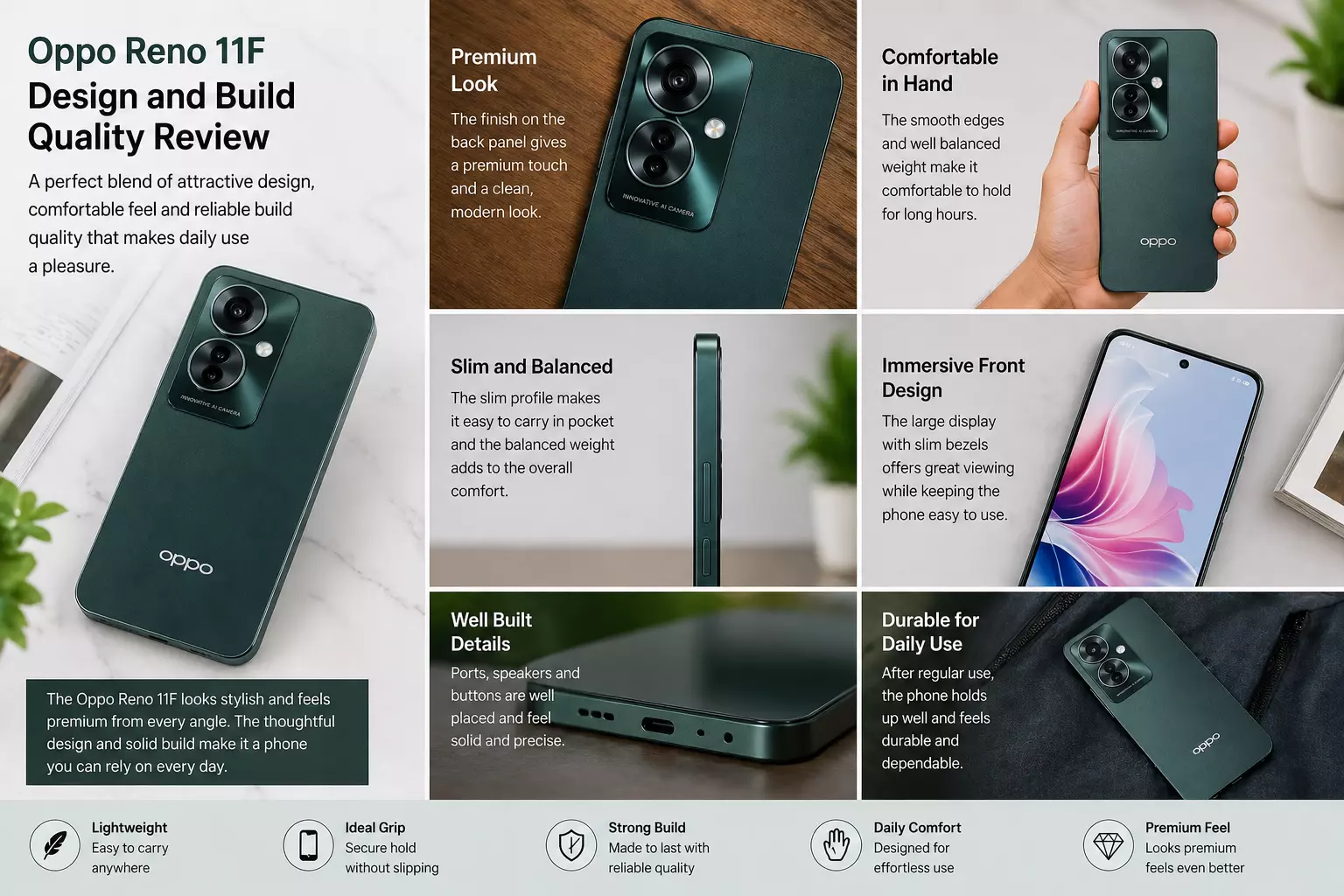 Oppo Reno 11F Premium Look and Solid Build Experience | Feels in Hand